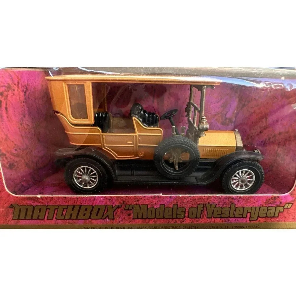 LESNEY MATCHBOX VERY RARE YESTERYEAR Y5 GOLD 1907 PEUGEOT Amber  1973 In Box